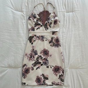 Windsor Fab in Floral Lace Back Mini Dress